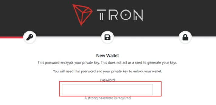 یک رمز عبور در کیف پول Tronscan ایجاد کنید