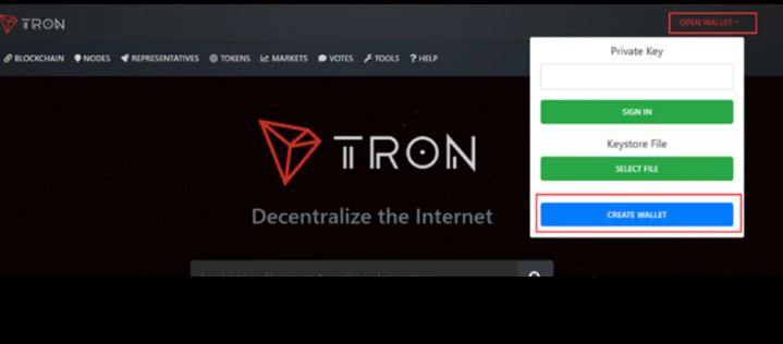 نحوه ایجاد کیف پول Tron Scan