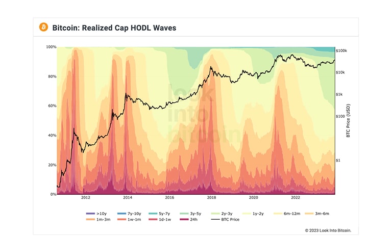 نمودار موج بیت کوین RHODL