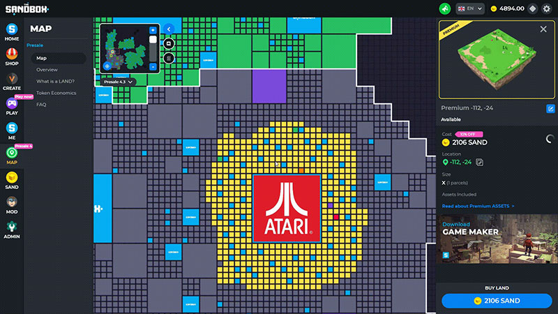 Metamask برای خرید زمین در Sandbox