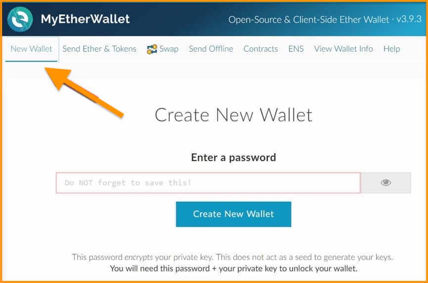 نحوه ایجاد کیف پول MyEtherWallet