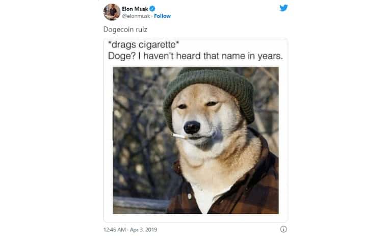 اولین توییت ماسک در مورد Dogecoin