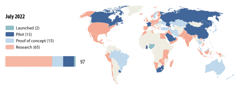 وضعیت کشورهای مختلف در مورد ارز دیجیتال ملی