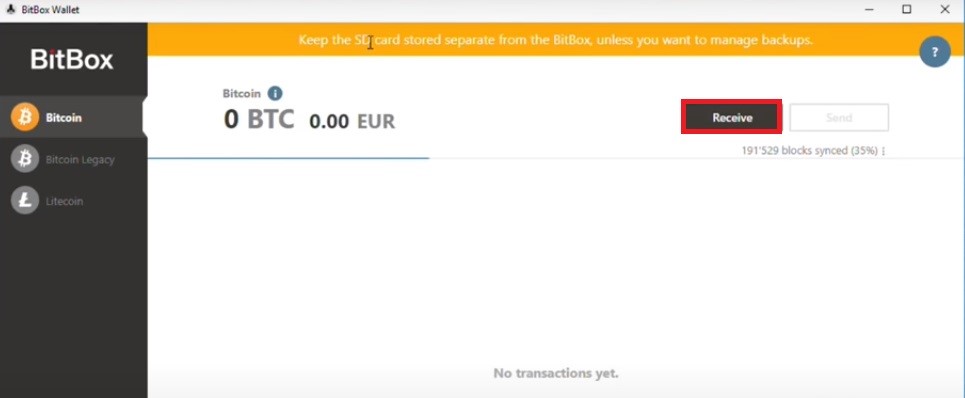 نحوه دریافت و ارسال ارز دیجیتال در کیف پول Bitbox2